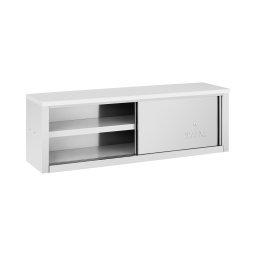 Rostfritt väggskåp med skjutdörr - 1500 x 400 x 500 mm - 75 kg lastkapacitet per fack - Royal Catering