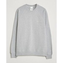 Nudie Jeans Palle Logo Crew Neck Sweatshirt Grey Melange