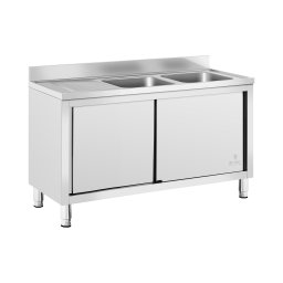 Diskbord - 2 diskhoar - Royal Catering - Rostfritt stål - 140 x 70 cm
