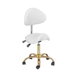 Sadelstol - 51–65 cm - 150 kg - Vit/guld