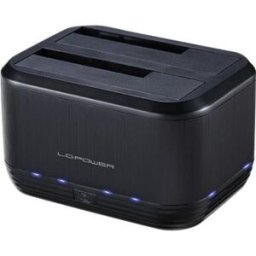LC-Power USB 3.0-dockningsstation för två 2.5"/3.5" SATA-hårddiskar med stöd för kloning