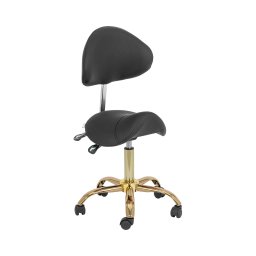 Sadelstol - 51–65 cm - 150 kg - Svart/guld