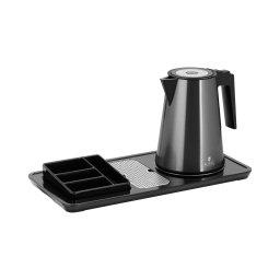 Vattenkokare med serveringsbricka -1,2 l - 1400 W - svart - Royal Catering