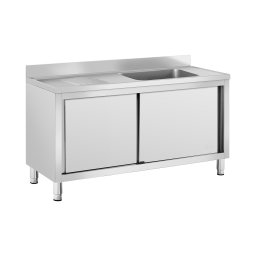 Diskbord - 1 diskho - Royal Catering - Rostfritt stål - 140 x 60 cm