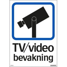 SYSTEMTEXT Skylt TV/video bevakning 210x297mm