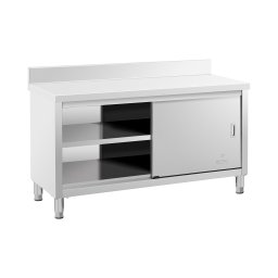 Rostfri arbetsbänk - 150 x 60 x 85 cm - 600 kg lastkapacitet - Med skyddskant