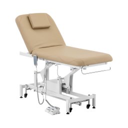 Elektriskt massagebänk - 2 motorer - 200 W - 187 x 70 x 68 - 90 cm - 200 kg - vit/mörk beige