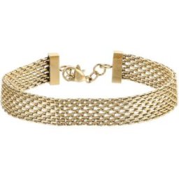 Lykken Trend guldpläterat mesh-armband i stål 18+2cm
