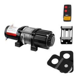 Vinsch 12 V - 2040 kg - 4500 lbs - 15 m stålrep - Inkl. Brytblock