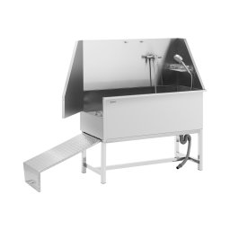 Hundbadkar - Rostfritt stål - Upp till 60 kg - Med ramp