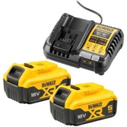 DeWalt Batterikit, 2 st 18V 5,0 Ah-batterier & laddare DCB1104, DCB1104P2-QW