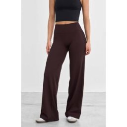 FAMME Signature Straight Leg-byxor Brown M