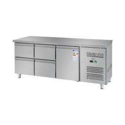 Kylbänk - 403 l - 1 fack - 4 lådor - 179,5 x 71 cm - Klass B - Rostfritt Stål - Royal Catering