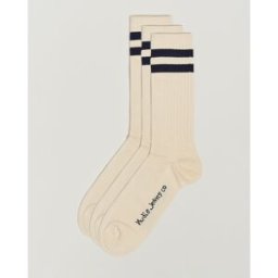Nudie Jeans 3-pack Amundsson Tennis Socks Off White/Navy