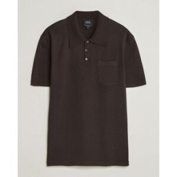 A.P.C. Colin Knitted Polo Brown