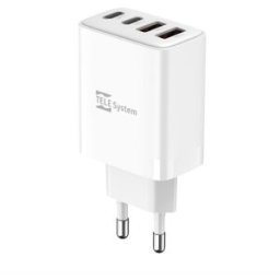 TELE System EU – 40 W USB-C + USB-A-laddare, 4 portar, snabbladdning