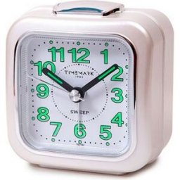 Analog Väckarklocka Timemark Vit Tyst med ljud Nattläge (7.5 x 8 x 4.5 cm)