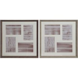 Fotoram Home ESPRIT Brun Naturell Glas polystyren Urban 34 x 3 x 34 cm (2 antal)