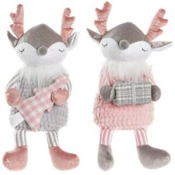 Prydnadsfigur DKD Home Decor Jul Djur Polyester Rådjur (14 x 17 x 28 cm) (2 antal)