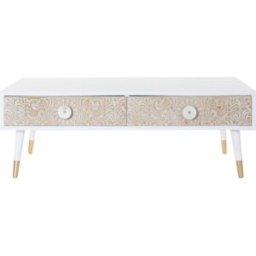 TV-möbler DKD Home Decor Vit Gran Ljusbrun (120 x 65 x 42 cm)