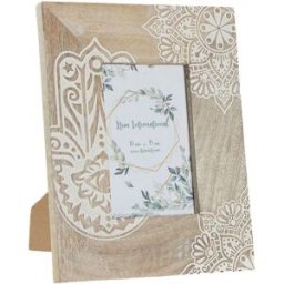 Fotoram DKD Home Decor Brun Trä Plast Mangoträ Indier 20 x 2 x 25,5 cm