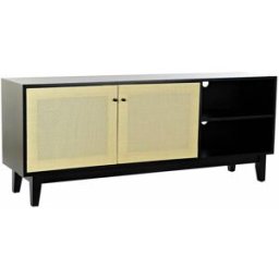 TV-möbler DKD Home Decor Svart Gran Rattan (160 x 65 x 38 cm)