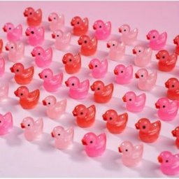Nyhet 100 st Tiny Ducks Luminous rosa stil Set Dekoration Realistisk Form Hållbar Harts Förtjusande ankor för jul födelsedagsfest Barnens dag