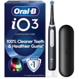 Oral-B Io3 Eltandborste, Svart + Resefodral
