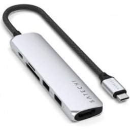 Satechi 6-I-1 Usb-C Slim Multiport-Adapter, Silver