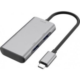 Deltaco Hub201 -Usb-C-Hub, Stjärngrå