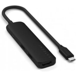 Satechi 4-I-1 Usb-C Slim Multiport 4k-Adapter, Svart