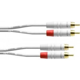 Cordial 2 X Rca Hane - 2 X Rca Hane -Kabel, 6 M, Vit