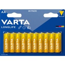 Varta Longlife Alkalisk Batteri, 20 St, Aa (Lr6)