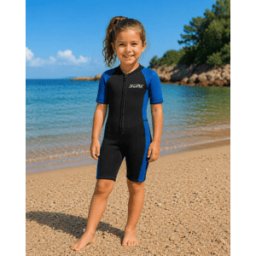 Våtdräkt barn Kids wetsuit 2 mm blå/svart - Soak (Storlek: 4-5 år)