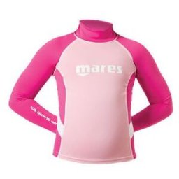 Uv-tröja barn rash guard junior med lång ärm rosa/rosa - Mares (Storlek: 140 cl = 10 år)