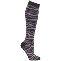 Stödstrumpor rosa/grå med mönster - Zent (Storlek: 36/40)