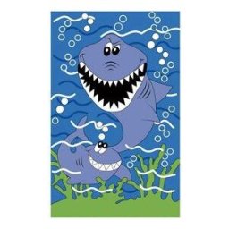 Microfiber handduk barn 130x80 med motiv hajar