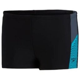 Badbyxor barn boxermodell svart/turkos/grå - Speedo (Storlek: 128 cl = 8 år)