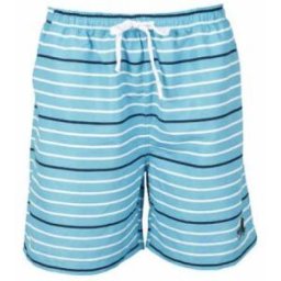 Badshorts till mindre barn turkos med ränder (Storlek: 122/128 cl)