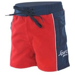 Badshorts till barn röd/blå (Storlek: 86/92 cl)