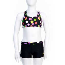 Bikini barn Liuba svart med cirklar - Aquarapid (Storlek: 104 cl - 4 år)