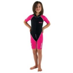 Våtdräkt barn Dolphin svart/rosa 1.5 mm - Seac (Storlek: 5/6 år)