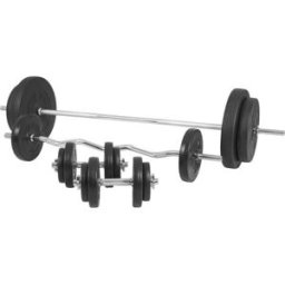 Gorilla Sports Skivstångspaket BASIC 100kg - Skivstång, Curlstång & Hantlar
