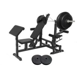 Gorilla Sports Multigympaket BASIC Black/White 60kg - Svart