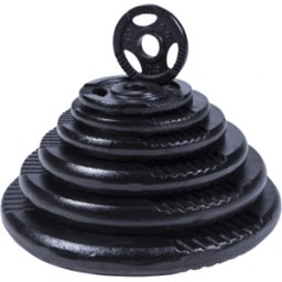 Gorilla Sports Viktskivor TRIGRIP Black 0,5-20kg - Black - 2,5kg
