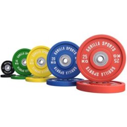 Gorilla Sports Bumper Plates COLOR 51mm 5-25kg - Svart - 5kg