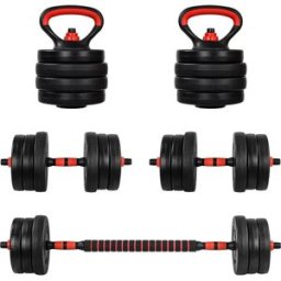 Gorilla Sports Skivstångspaket MOVIT 20kg - Skivstång, Kettlebells & Hantlar