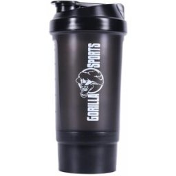 Gorilla Sports Shaker GS 500ml Pulverfack - Svart