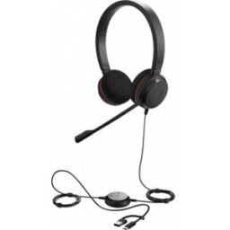 Jabra Evolve 20 Headset Med Mikrofon, Stereo, Ms, Usb-C/usb-A