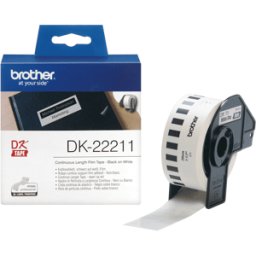 Etikett BROTHER DK-22211 lÃ¶pande, vit, 29mmx15,24m